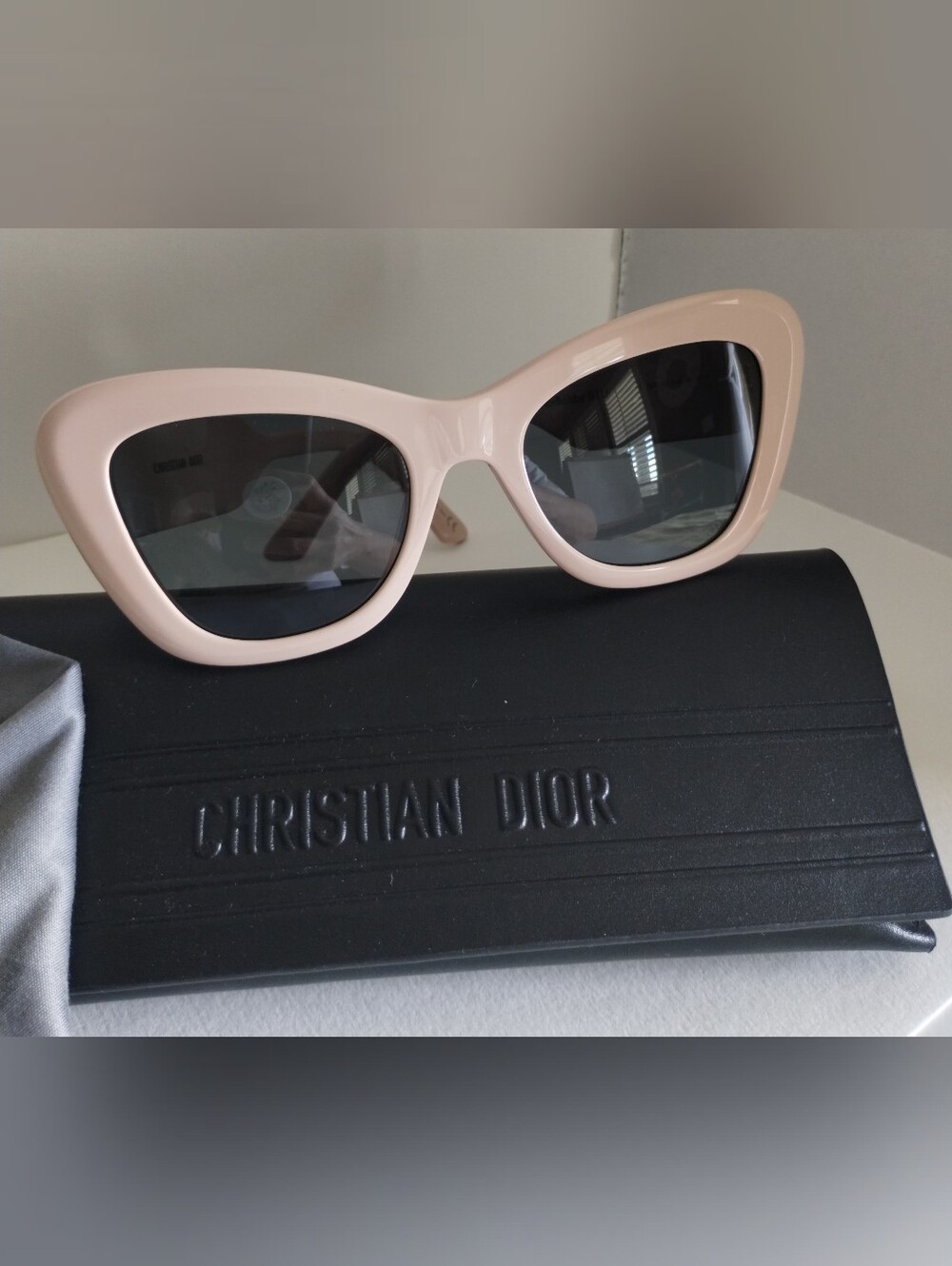 Dior Pink Cat-Eye Sunglasses with Dark Lenses